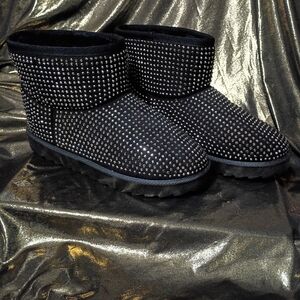 Women's Black Studded Ankle Boots